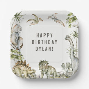 Dinosaur Theme Birthday Party Papieren Bordje