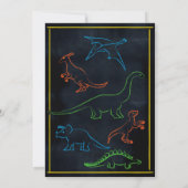 Dinosaur Theme Birthday Uitnodiging (Achterkant)
