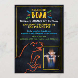 Dinosaur Theme Birthday Uitnodiging