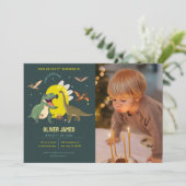 Dinosaur theme boy 9th birthday  invitation (Debout devant)