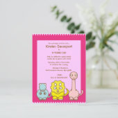 Dinosaur Thème Fille's Birthday Party Invitation (Debout devant)