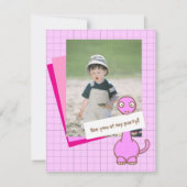 Dinosaur Thème Fille's Birthday Party Invitation (Dos)