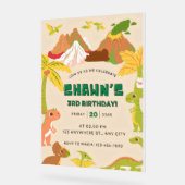 Dinosaur Thème Garçon Anniversaire Fête Invitation (Angle)