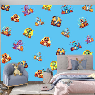 Dinosaur Theme Kids Verjaardagslocatie Wallpaper Behang