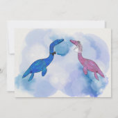 Dinosaur Thème Mariage Aquarelle Mer Invitation (Dos)