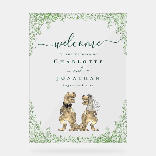 Dinosaur thème Mariage Bienvenue (Recto)