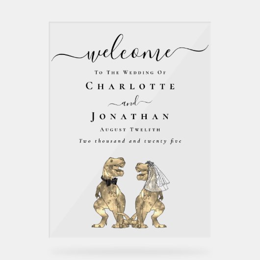 Dinosaur thème Mariage Bienvenue (Recto)