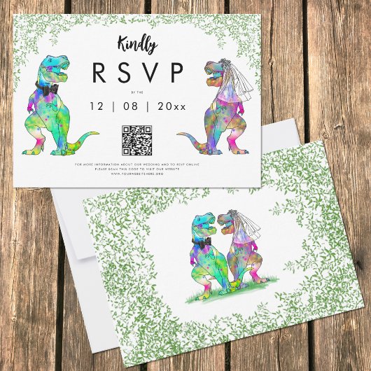 Dinosaur Thème Mariage Code QR Réponse