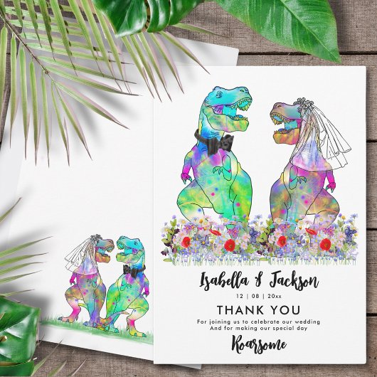 Dinosaur Thème Mariage Merci