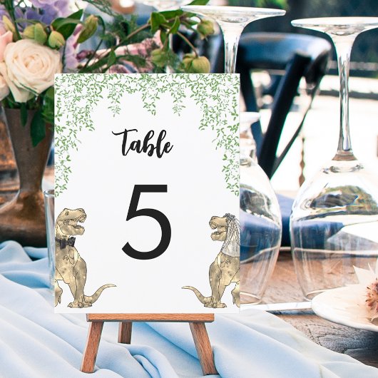 Dinosaur Thème Mariage Numéro de table personnalis