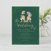 Dinosaur Thème Mariage QR code Invitation (Debout devant)