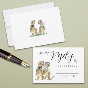 Dinosaur Thème Mariage Réponse Carte RSVP