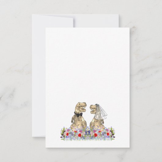 Dinosaur Thème Mariage Réponse Code QR (Dos)
