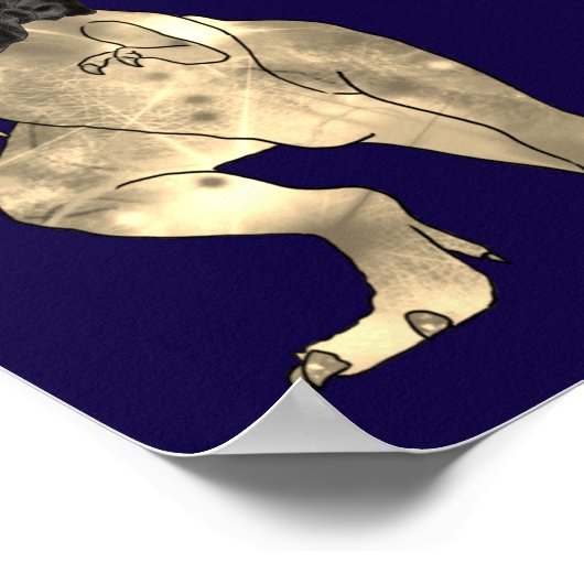 Dinosaur Theme Navy Blue Wedding Welcome Sign Poster (Hoek)