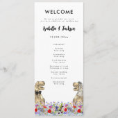 Dinosaur Thème Programme de jour de mariage (Devant)