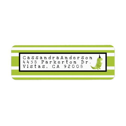 Dinosaur Theme Stomp en Chomp Green Dino Birthday Etiket (Voorkant)