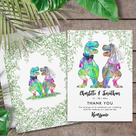 Dinosaur Theme Wedding Bedankt