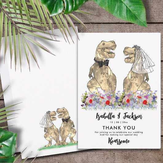 Dinosaur Theme Wedding Bedankt