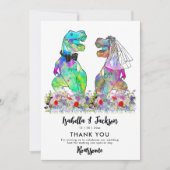 Dinosaur Theme Wedding Bedankt (Voorkant)
