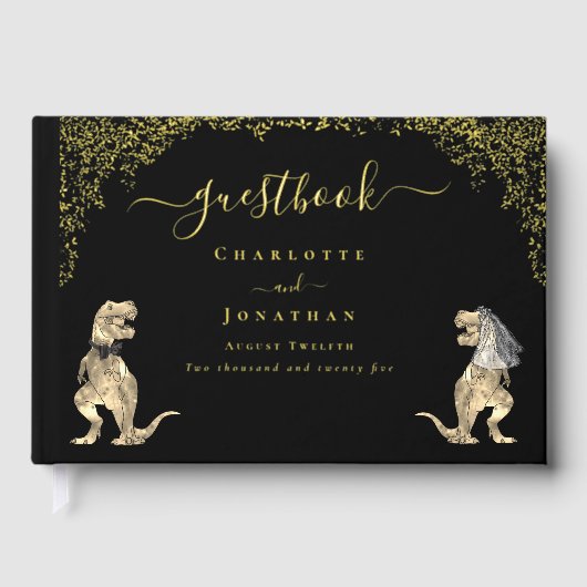 Dinosaur Theme Wedding Black & Gold (Recto)