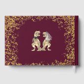 Dinosaur Theme Wedding Burgundy Red & Gold (Verso)