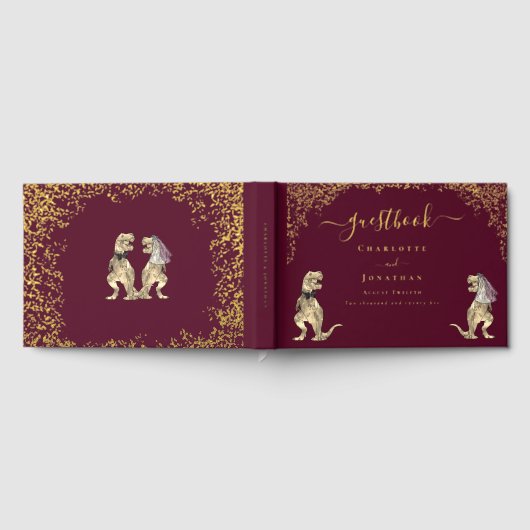 Dinosaur Theme Wedding Burgundy Red & Gold (Complet)