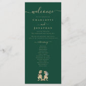 Dinosaur Theme Wedding Ceremony Groen Programma (Voorkant)