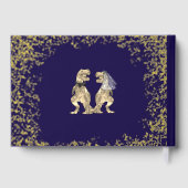 Dinosaur Theme Wedding Custom Navy Blue Gold (Verso)