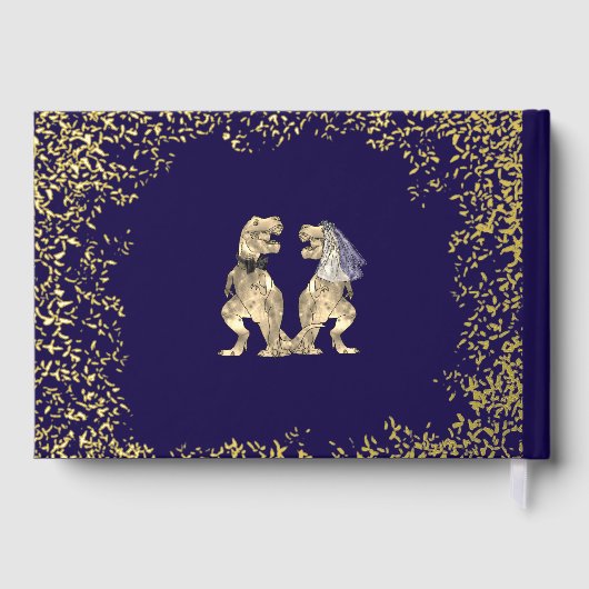 Dinosaur Theme Wedding Custom Navy Blue Gold (Verso)