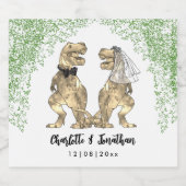 Dinosaur Theme Wedding Custom Sparkling Wijnetiket (Enkel label)
