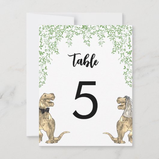 Dinosaur Theme Wedding Custom Table Number (Voorkant)