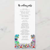 Dinosaur Theme Wedding Day Programma (Achterkant)