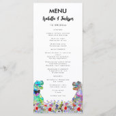 Dinosaur Theme Wedding Kleurrijke Wildflower Menu (Voorkant)