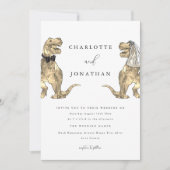 Dinosaur Theme Wedding QR-code Kaart (Voorkant)
