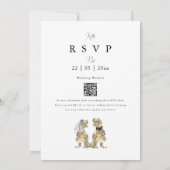 Dinosaur Theme Wedding QR-code Kaart (Achterkant)