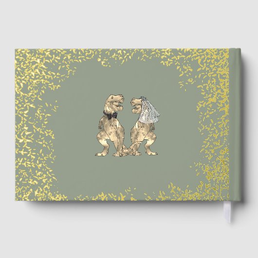 Dinosaur Theme Wedding Sage Green Gold (Verso)