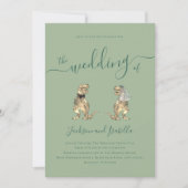 Dinosaur Theme Wedding Sage Green QR Code Kaart (Voorkant)