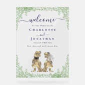 Dinosaur theme Wedding Welcome Navy Blue Script (Recto)