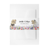 Dinosaur Theme Wedding Wildflower Uitnodigingen Wikkel (Voorkant Voorbeeld)