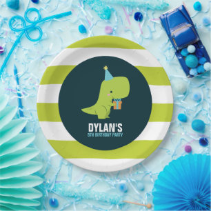 Dinosaur Thlek Kids Birthday Party Papieren Bordje