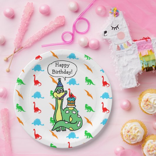 Dinosaur Thmed Birthday Borden Papieren Bordje (Feest)