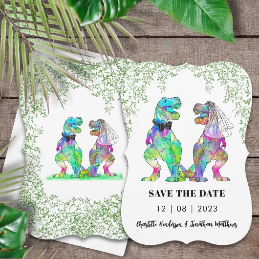 Dinosaur ThMED Wedding Save The Date