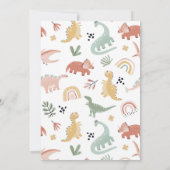 Dinosaur Three Rex 3rd Birthday Party Kaart (Achterkant)