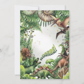 Dinosaur Three Rex Invitation Boy Kaart (Achterkant)