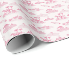 Dinosaur Toile (Pink) Wrapping Paper Cadeaupapier