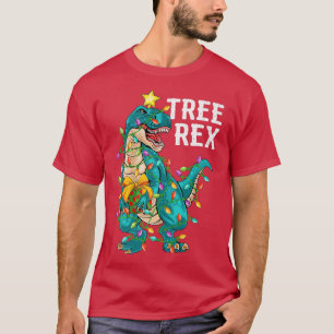 Dinosaur Tree Re Xmas Licht Funny Tre Dinosaur Ch T-shirt