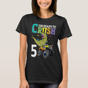 Dinosaur Trex 5 jaar oud 5th Birthday Crush Kinder T-shirt