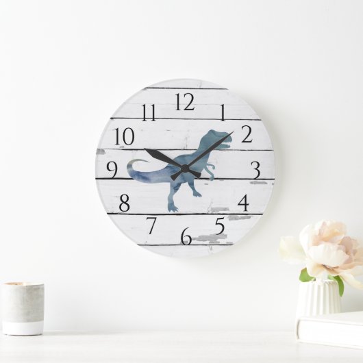Dinosaur Trex Decor Rustic Shiplap Grote Klok (Huis)