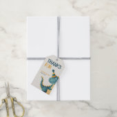 Dinosaur Trex Drie Rex 3e Verjaardagsfeest Cadeaulabel (Met Touw)