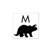 Dinosaur Triceratop Dino Cute Kind Monogram Initia Rubberstempel (Afrduk)